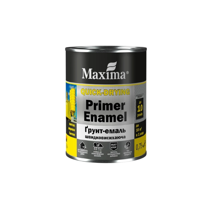 Грунт-емаль швидковисихаюча, сіра ТМ "Maxima" - 2.5 кг