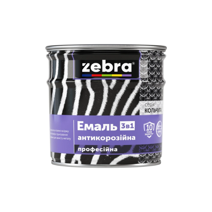 Емаль "3 в1" 2 кг Зебра "Кольчуга" темно-вишнева
