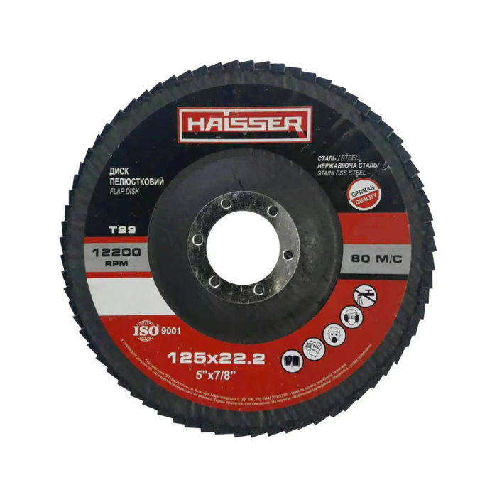 Диск пелюстковий конічний HAISSER 125х22,2 P60, Т29 