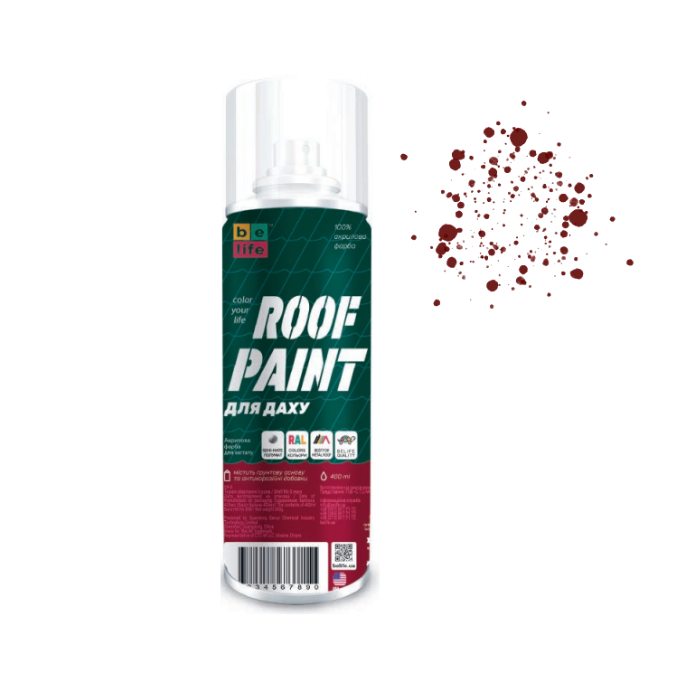 Фарба Belife Roof Paint темна вишня напівматова (RAL 3005) 400мл