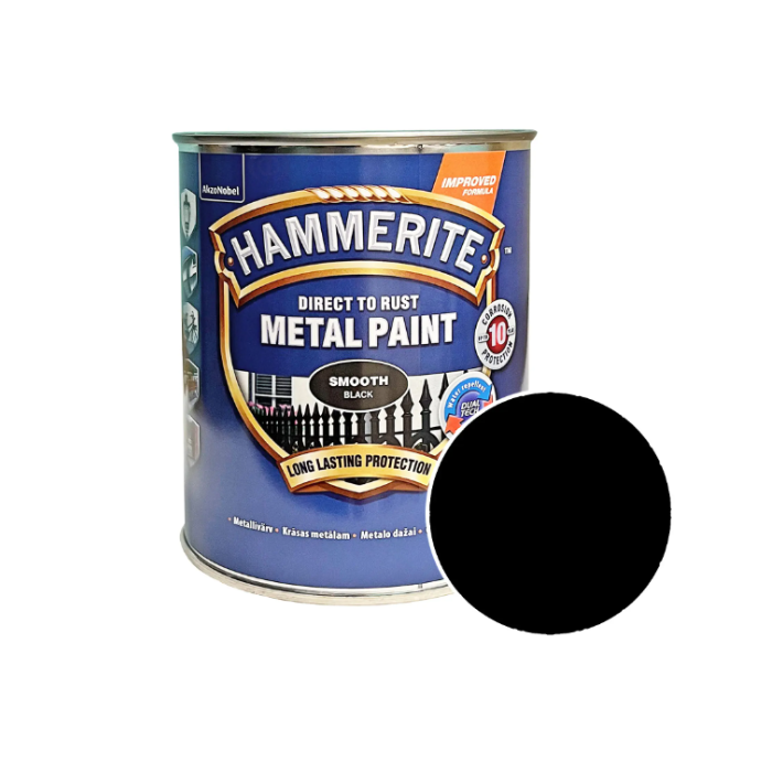 Фарба Hammerite SMOOTH (чорна) 2,5 л