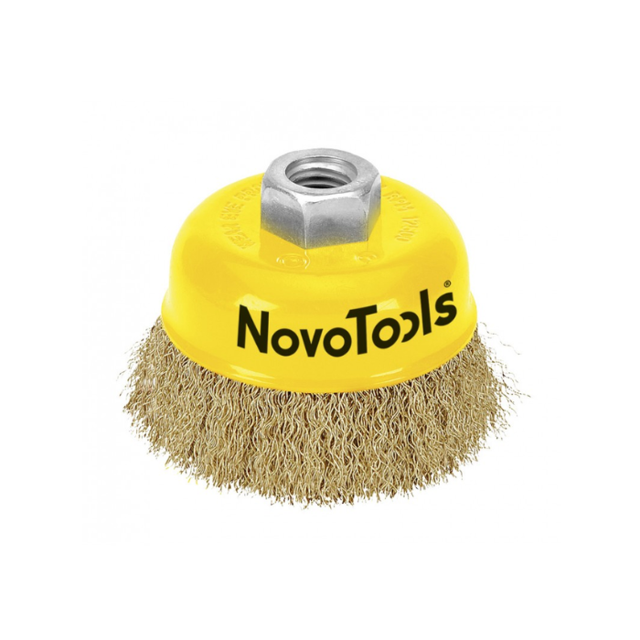 Щітка торцева NovoTools, гофр. латунь, 65мм