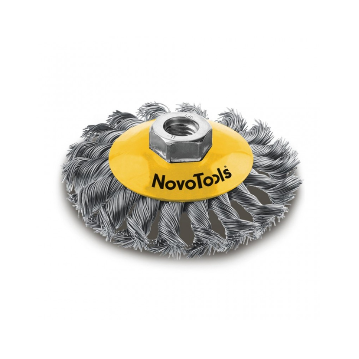 Щітка торцева NovoTools, плет. сталь, 125мм