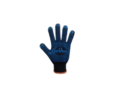 Рукавички трикотажні чорні з ПВХ крапкою 78411