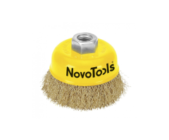 Щітка торцева NovoTools, гофр. латунь, 75мм