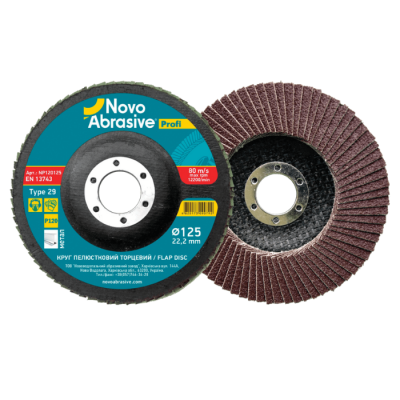 Диск пелюстковий торцевий NovoAbrasive Profi ZR 125*22,2мм т27 P60
