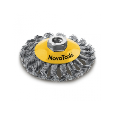 Щітка конусна NovoTools, плет. сталь, 100мм