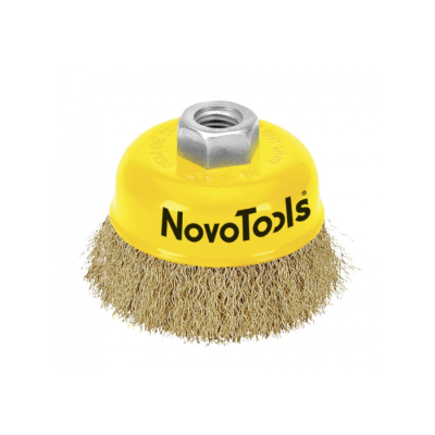Щітка торцева NovoTools, гофр. латунь, 100мм